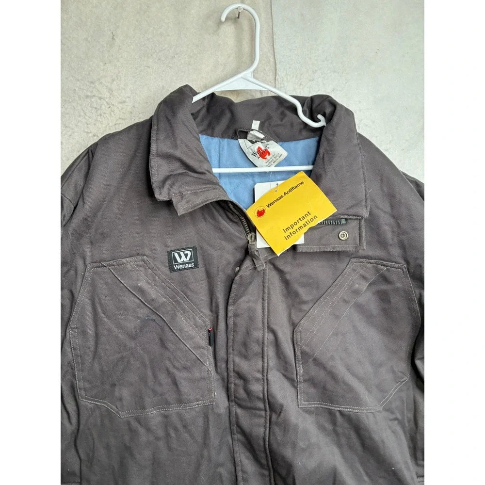 Wenaas Antiflame FR Jacket Mens 4XL Gray HRC 2 NFPA 70E Flame Resistant Workwear